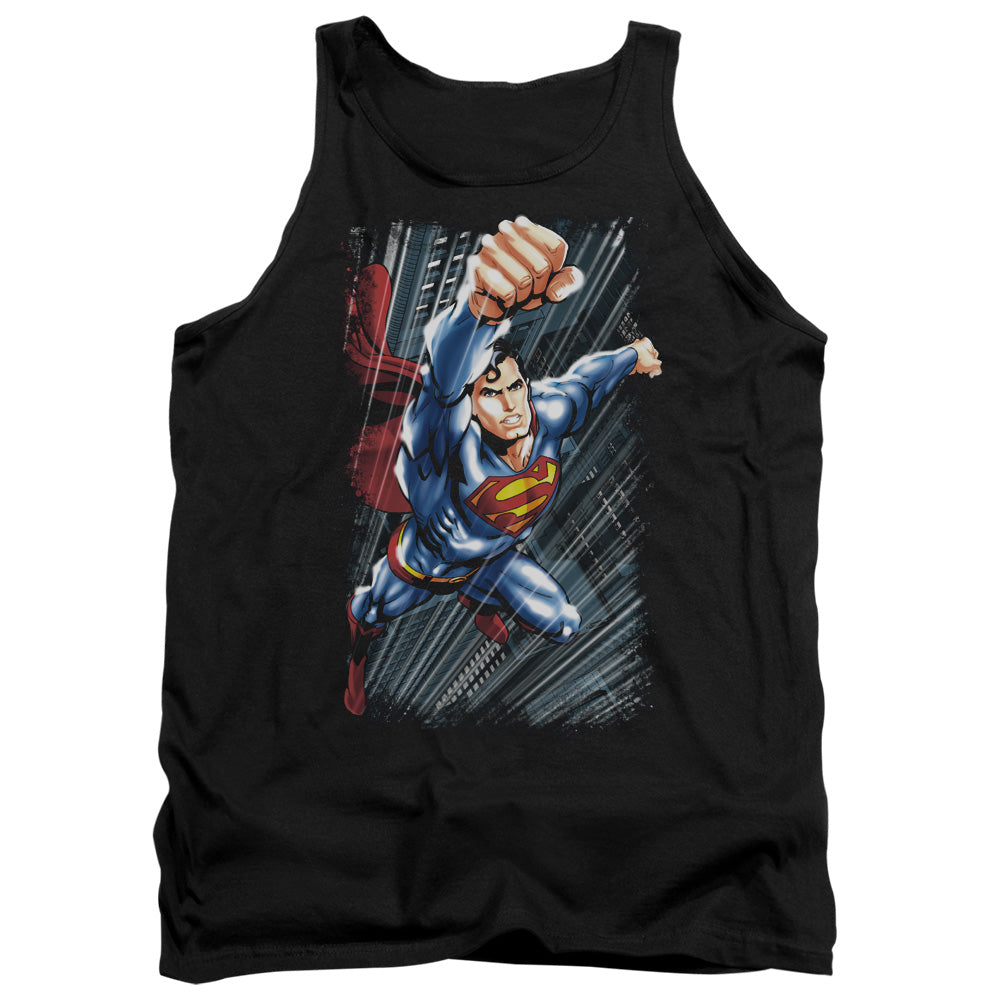 Superman Faster Than Mens Tank Top Shirt Black