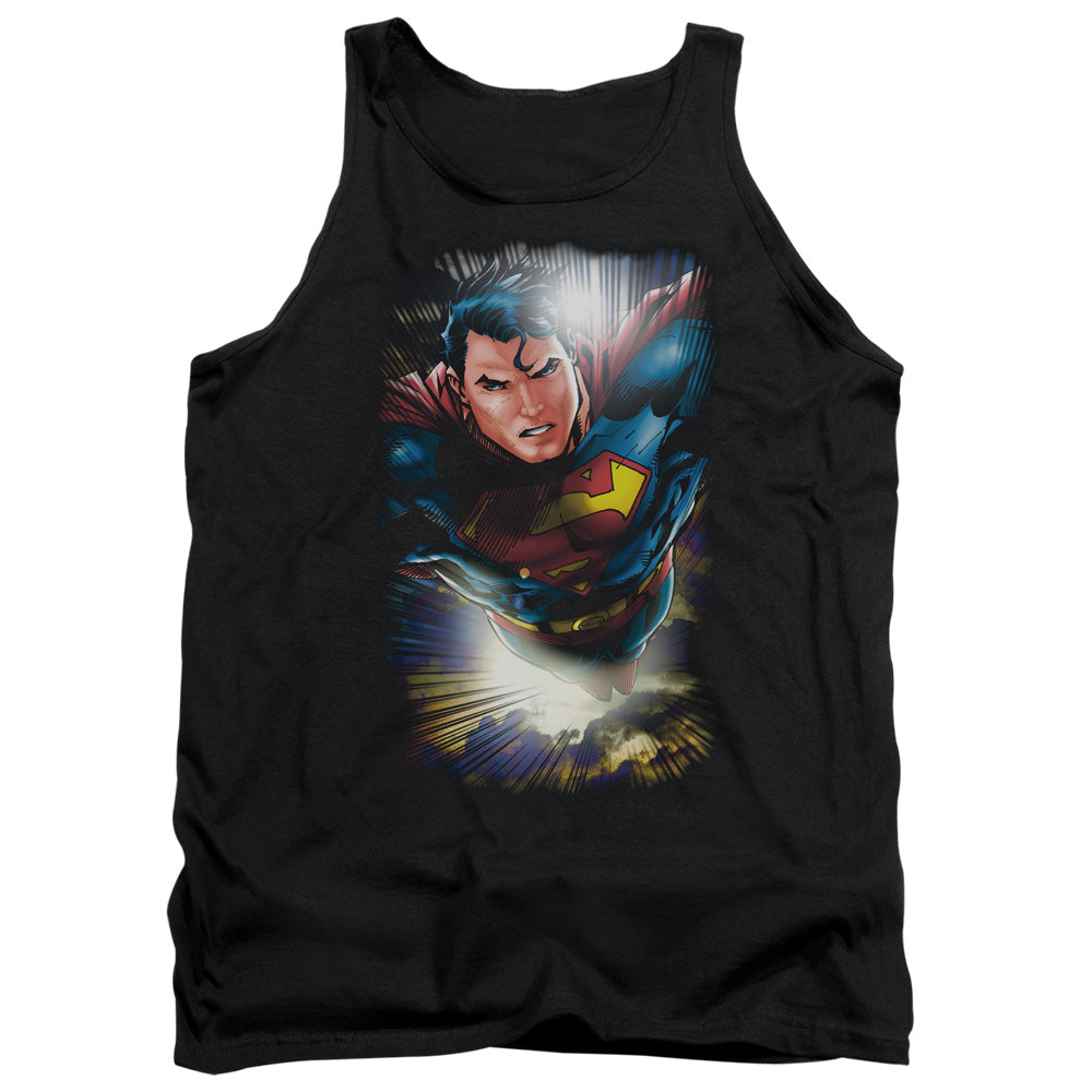 Superman In The Sky Mens Tank Top Shirt Black