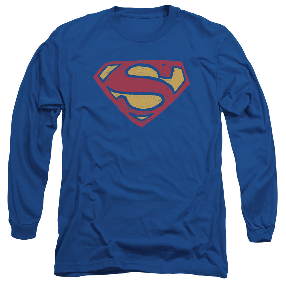 Superman Super Rough Mens Long Sleeve Shirt Royal Blue