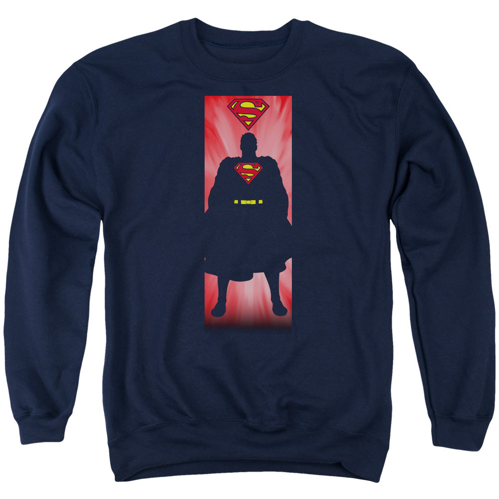 Superman Block Mens Crewneck Sweatshirt Navy