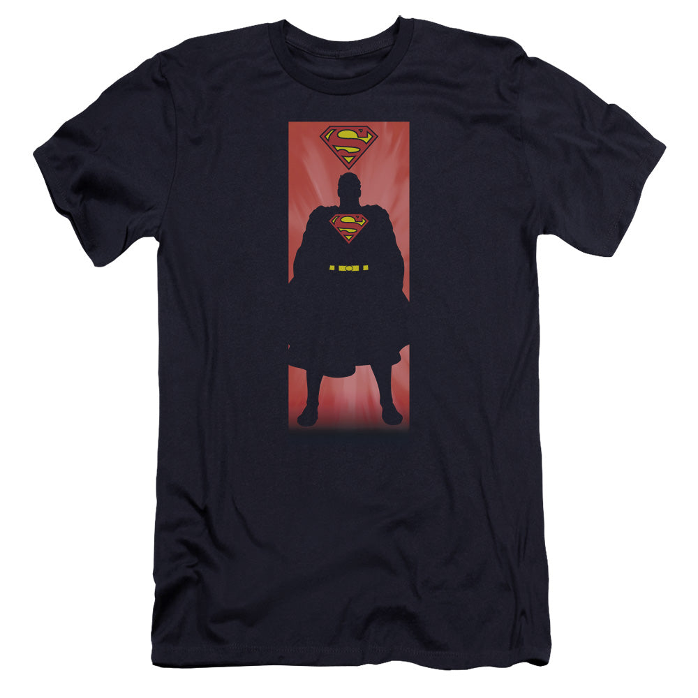 Superman Block Premium Bella Canvas Slim Fit Mens T Shirt Navy