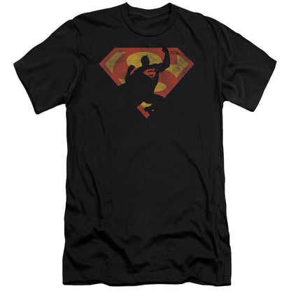 Superman S Shield Knockout Premium Bella Canvas Slim Fit Mens T Shirt Black