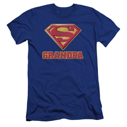 Superman Super Grandpa Premium Bella Canvas Slim Fit Mens T Shirt Royal Blue