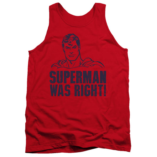 Superman Was Right Mens Tank Top Shirt Red