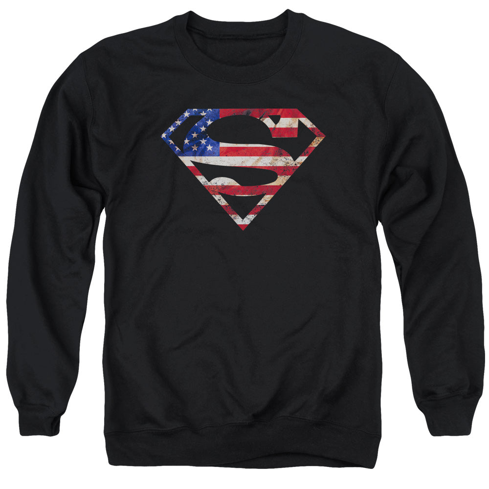 Superman Super Patriot Mens Crewneck Sweatshirt Black