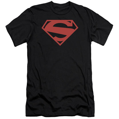 Superman 52 Red Block Premium Bella Canvas Slim Fit Mens T Shirt Black