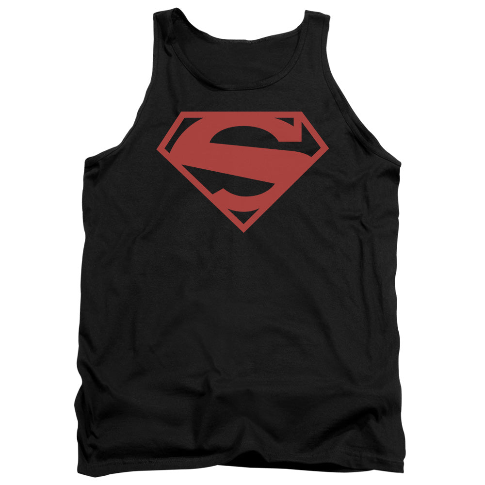 Superman 52 Red Block Mens Tank Top Shirt Black