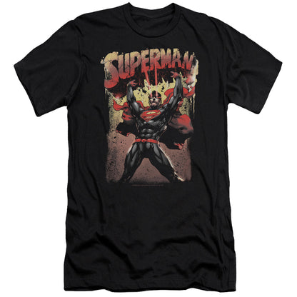 Superman Lift Up Premium Bella Canvas Slim Fit Mens T Shirt Black