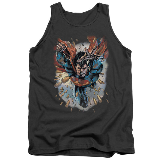 Superman Within My Grasp Mens Tank Top Shirt Charcoal