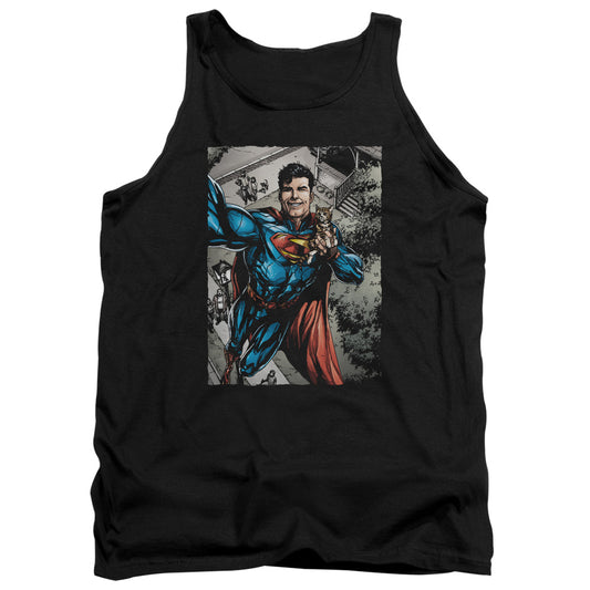 Superman Super Selfie Mens Tank Top Shirt Black