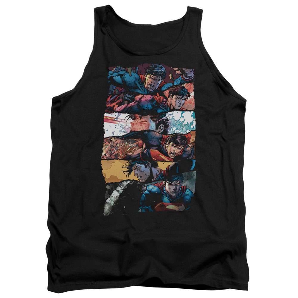 Superman Torn Collage Mens Tank Top Shirt Black