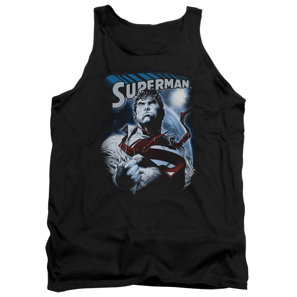 Superman Protect Earth Mens Tank Top Shirt Black