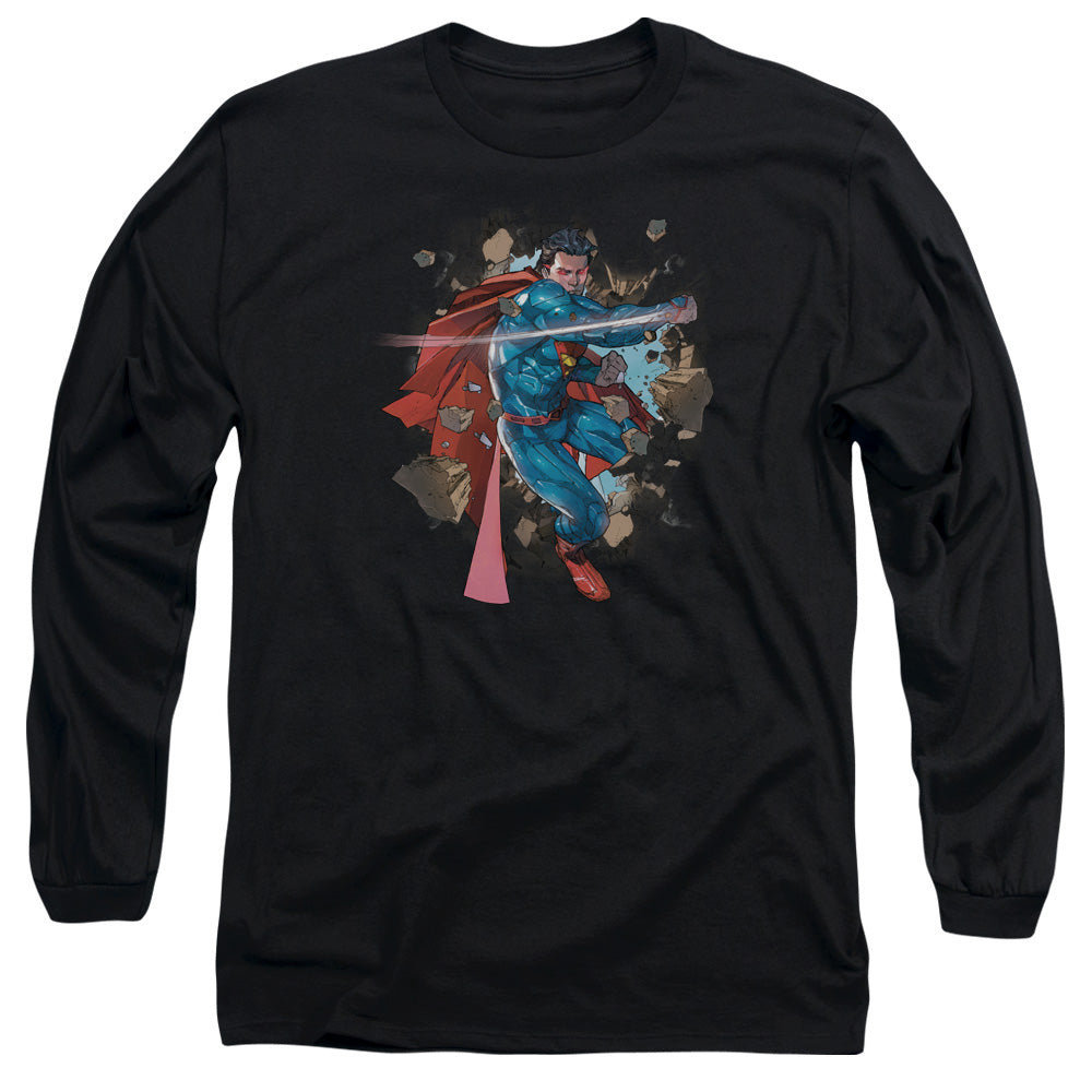 Superman Rock Breaker Mens Long Sleeve Shirt Black Officially Licensed