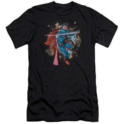 Superman Rock Breaker Premium Bella Canvas Slim Fit Mens T Shirt Black