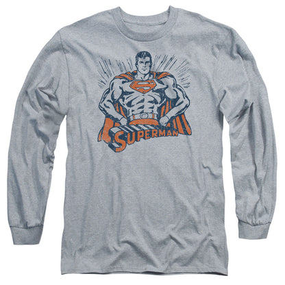 Superman Vintage Stance Mens Long Sleeve Shirt Athletic Heather Officially Licensed