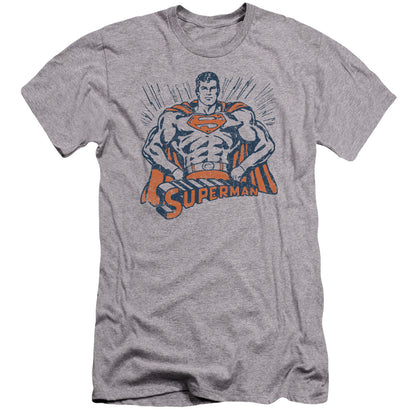 Superman Vintage Stance Premium Bella Canvas Slim Fit Mens T Shirt Athletic Heather