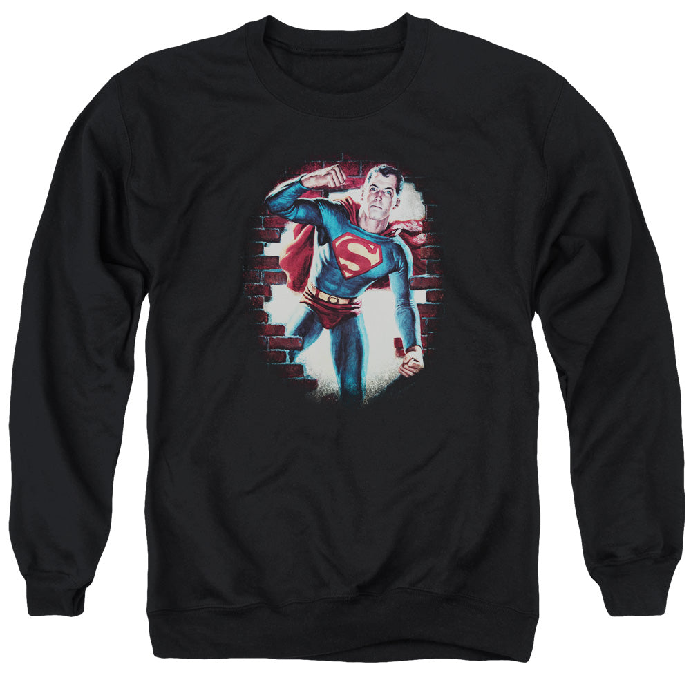 Superman Vintage Steel Mens Crewneck Sweatshirt Black