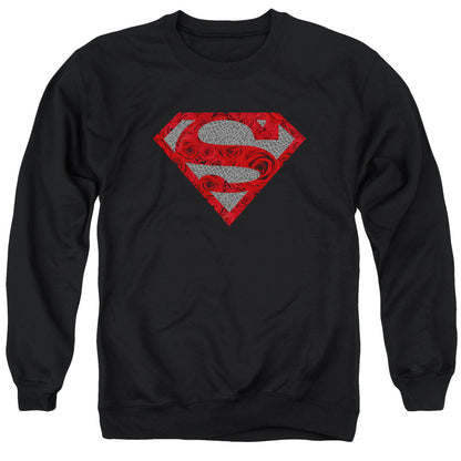 Superman Elephant Rose Shield Mens Crewneck Sweatshirt Black