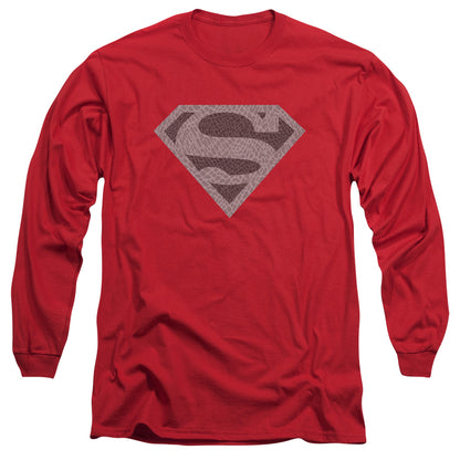 Superman Elephant Shield Mens Long Sleeve Shirt Red Officially Licensed