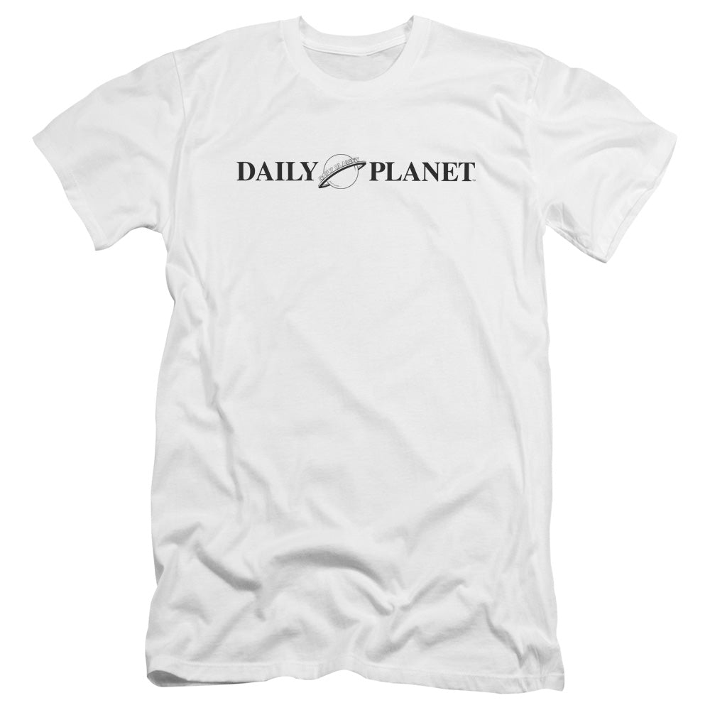 Superman Daily Planet Logo Premium Bella Canvas Slim Fit Mens T Shirt White