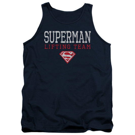 Superman Lifting Team Mens Tank Top Shirt Navy