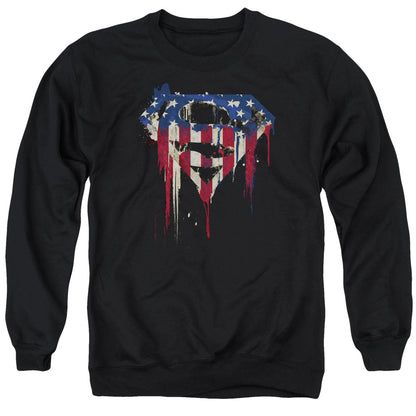 Superman Bleeding Shield Mens Crewneck Sweatshirt Black