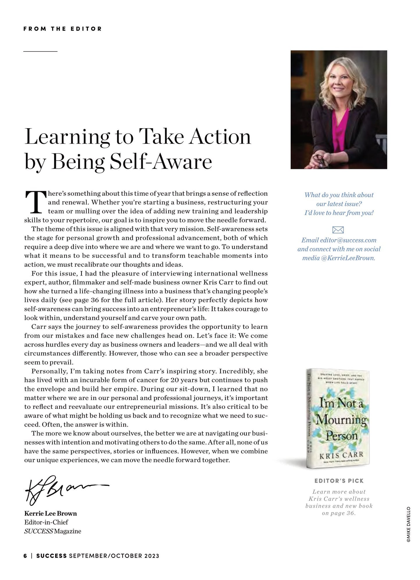 SUCCESS Magazine - September & October 2023: Wellness Entrepreneur Kris Carr's Growth Mindset & Marketing Podcast, TikTok Deinfluencing, Design A Better Life With Queer Eye's Bobby Berk & More!