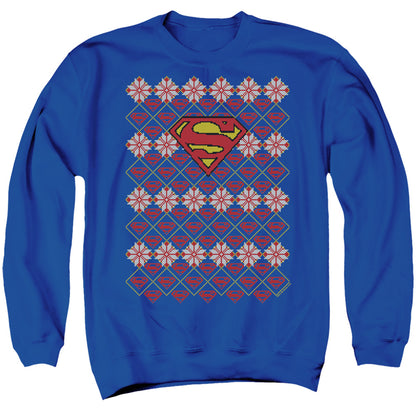 Superman Superman Christmas Sweater Mens Crewneck Sweatshirt Royal Blue