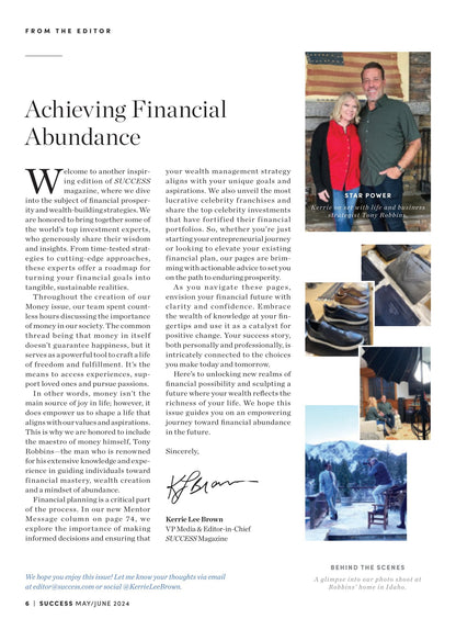 SUCCESS Magazine - May & June 2024: Tony Robbins Building Personal Wealth, 10 Celebrity-Owned Franchises, 50 Franchises To Own, Smart Investing, Negotiate Like A Pro, Net Worth, Entrepreneurs & More!