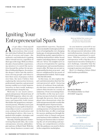 SUCCESS Magazine - September & October 2024: Shark Tank Star's Daymond John From Startups To CEOs, Achieving Success Without Burnout, Finding Your Niche, Entrepreneur Jason Tartick, Innovations & More