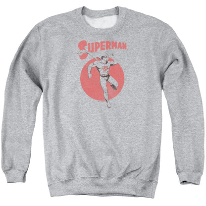 Superman Vintage Sphere Mens Crewneck Sweatshirt Athletic Heather