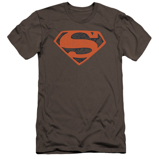 Superman Vintage Shield Collage Hbo Premium Bella Canvas Slim Fit Mens T Shirt Charcoal