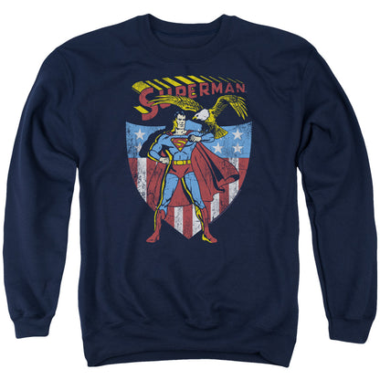 Superman All American Mens Crewneck Sweatshirt Navy