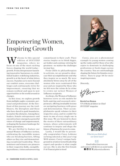 SUCCESS Magazine - March & April 2025: Mel Robbins'  Let Them Mindset, The Secret To Reclaiming Your Power, 50 Women Who Shape Our World, Setting Boundaries, Taking A Values-First Approach & More!