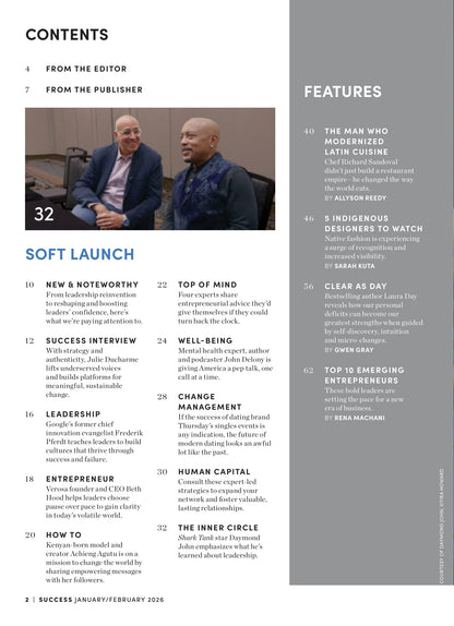 SUCCESS Magazine - January & February 2026: Dean & Lisa Graziosi, The Power Of Partnership In Business & Life, Entrepreneurs Redefining The Business Hustle, Richard Sandoval's Culinary Empire & More!