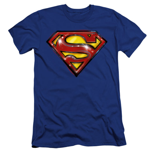 Superman Superman Airbrush Logo Hbo Premium Bella Canvas Slim Fit Mens T Shirt Royal Blue