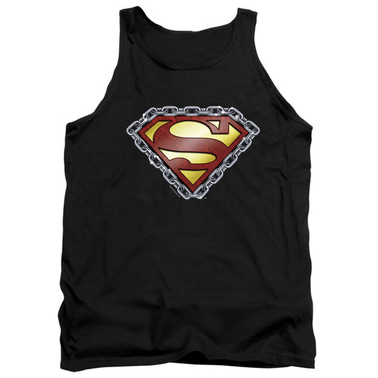 Superman Chained Shield Mens Tank Top Shirt Black