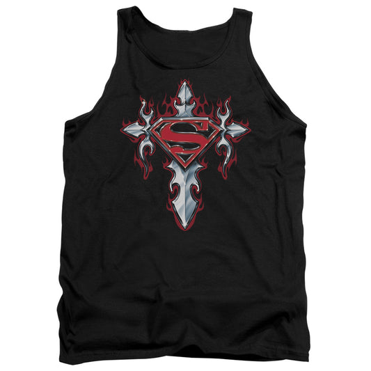 Superman Gothic Steel Logo Mens Tank Top Shirt Black