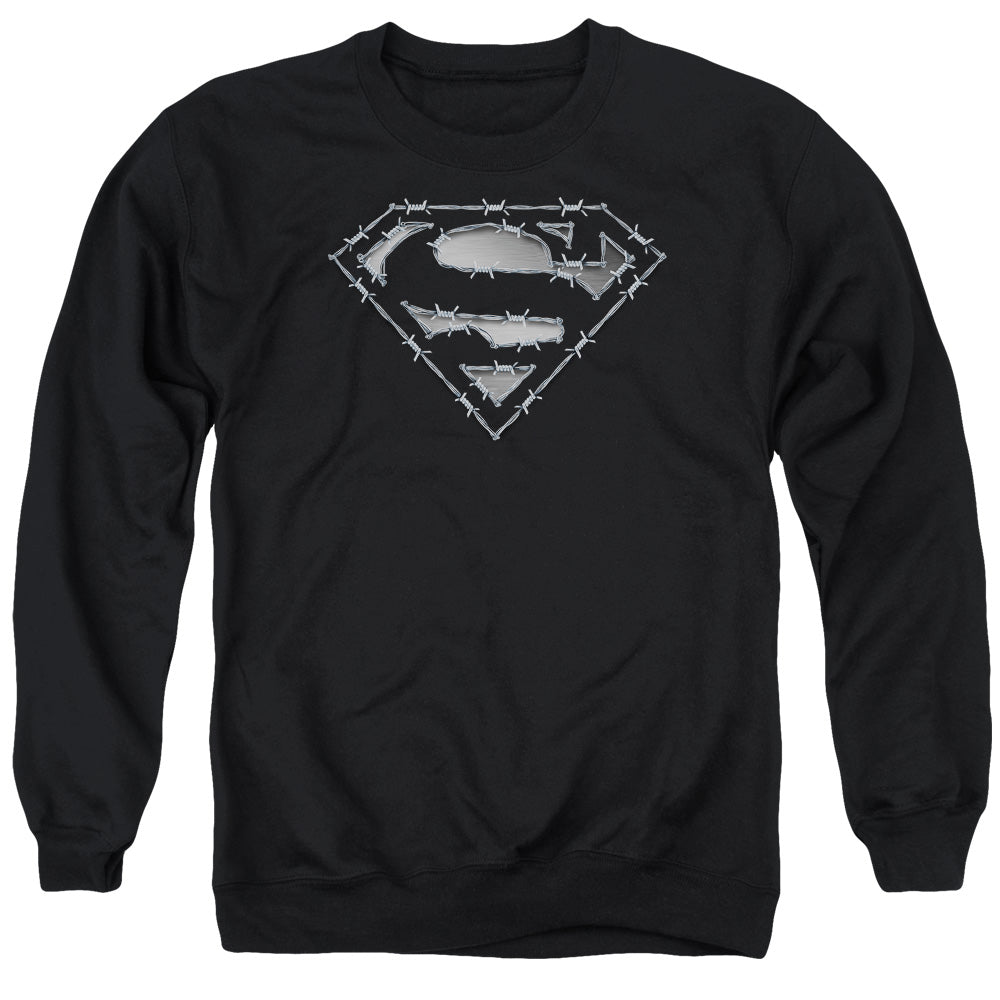 Superman Barbed Wire Mens Crewneck Sweatshirt Black