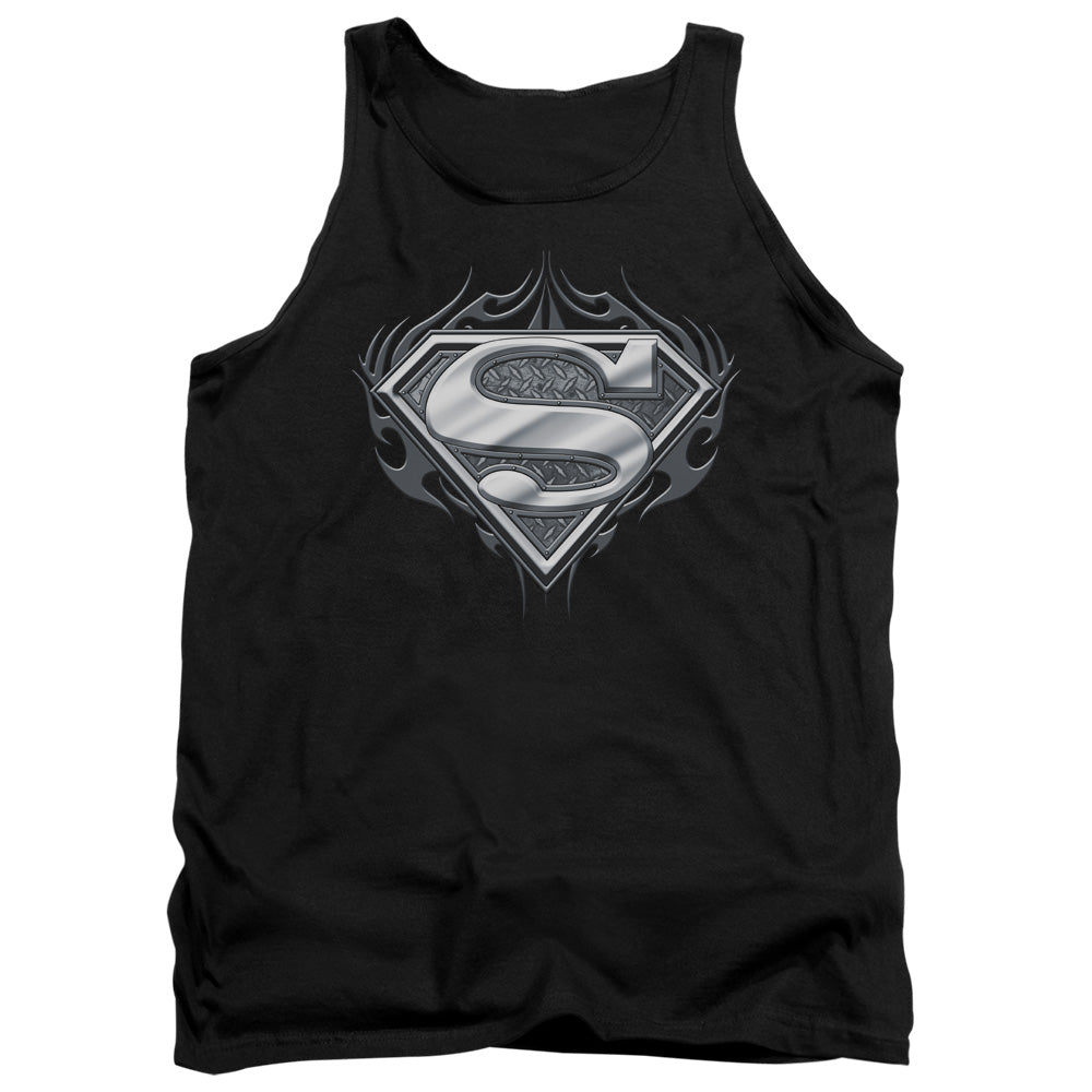 Superman Biker Metal Mens Tank Top Shirt Black