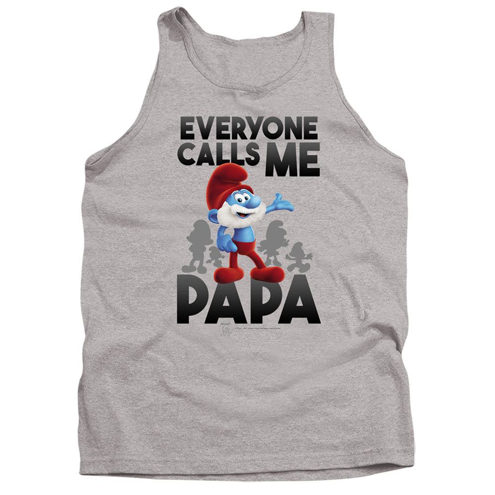 Smurfs Call Me Papa Urf Mens Tank Top Shirt Athletic Heather