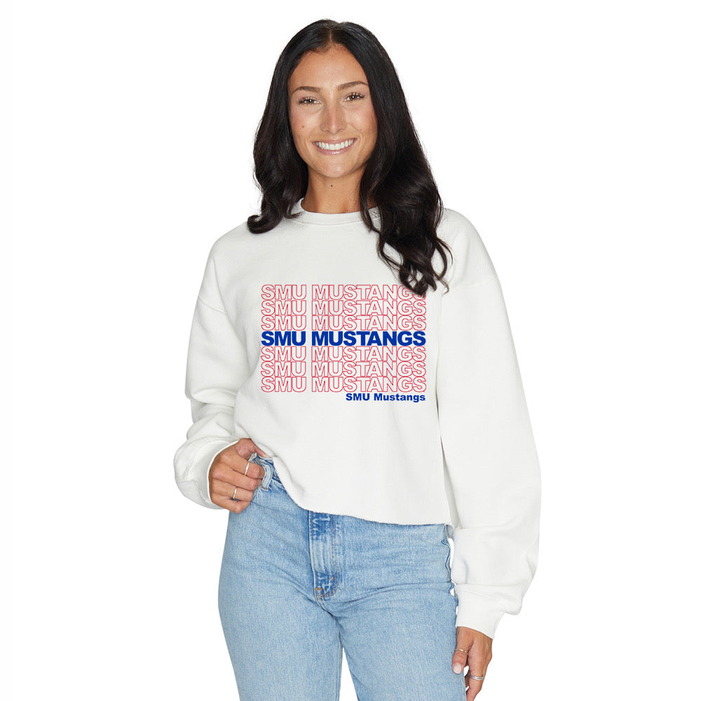 SMU Mustangs Repeat Womens Crewneck Officially Licensed