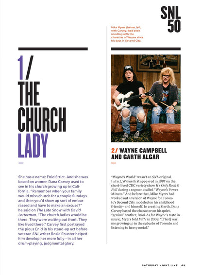 Saturday Night Live - Ultimate Fan Guide: How SNL Started, Top 10 Characters, The Church Lady, Wayne Campbell & Garth Algar, Top 10 Sketches, Top 10 Cast Members, Eddie Murphy, Tina Fey & More!