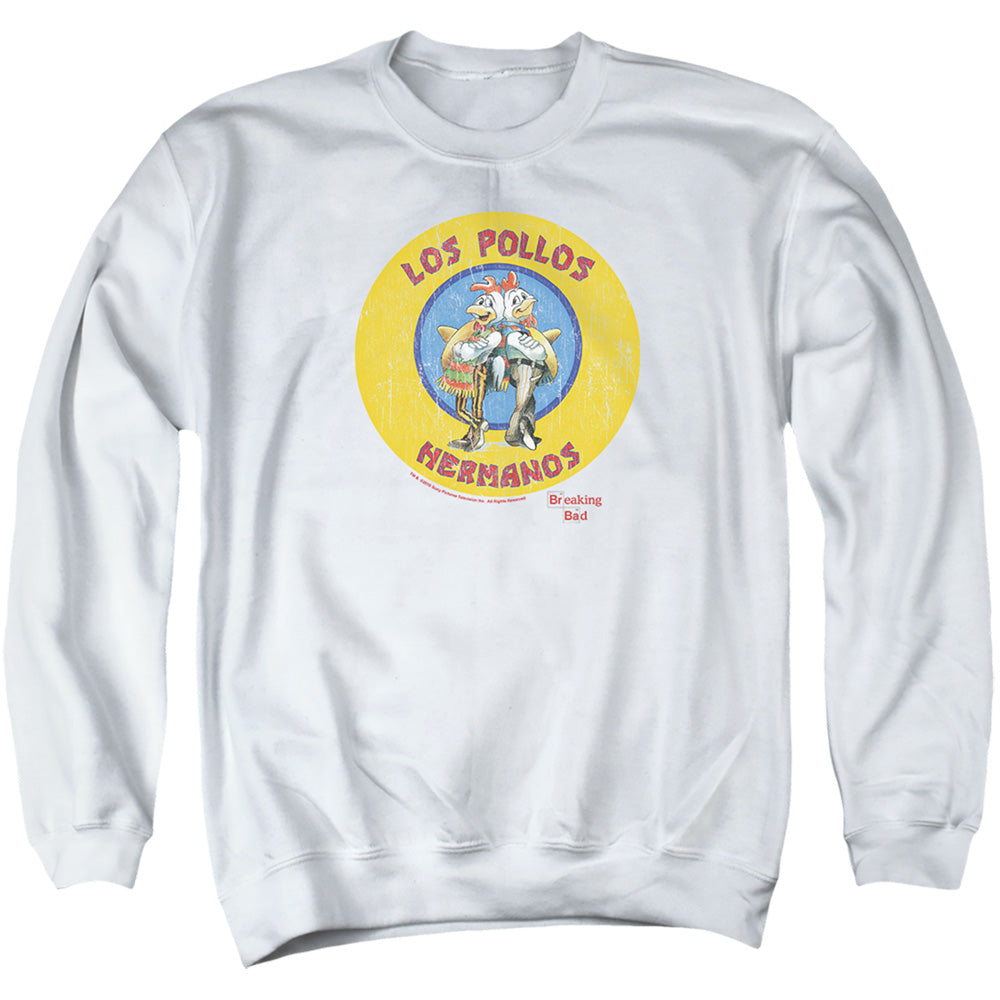 Breaking Bad Los Pollos Hermanos Mens Crewneck Sweatshirt White Officially Licensed
