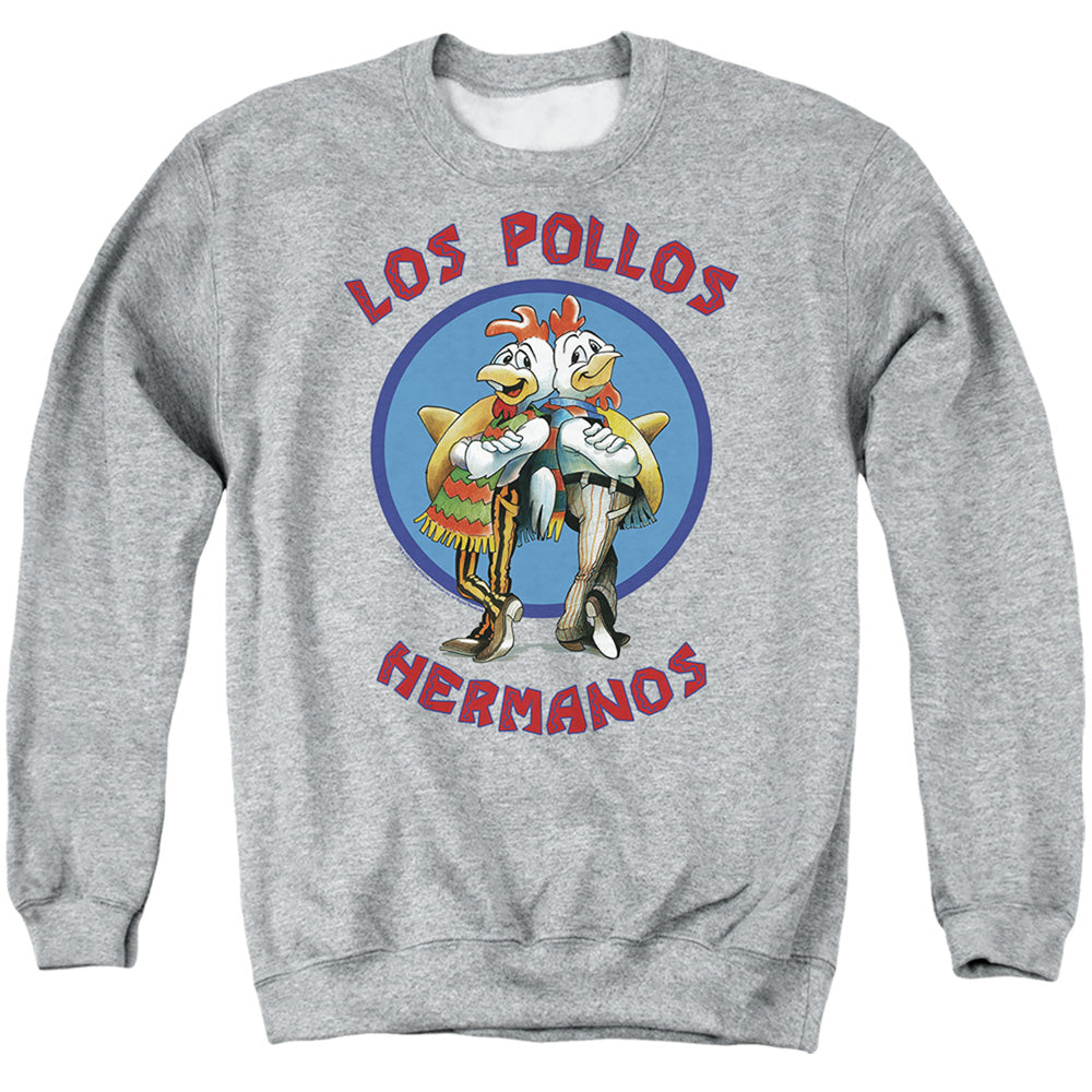 Breaking Bad Los Pollos Hermanos Mens Crewneck Sweatshirt Athletic Heather Officially Licensed