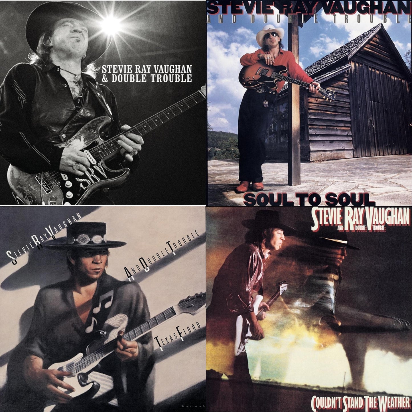 Stevie Ray & Double Trouble Vaughan - Real Deal: Greatest Hits Vol.1 & Soul To Soul & Texas Flood & Couldn't Stand The Weather - CD Bundle