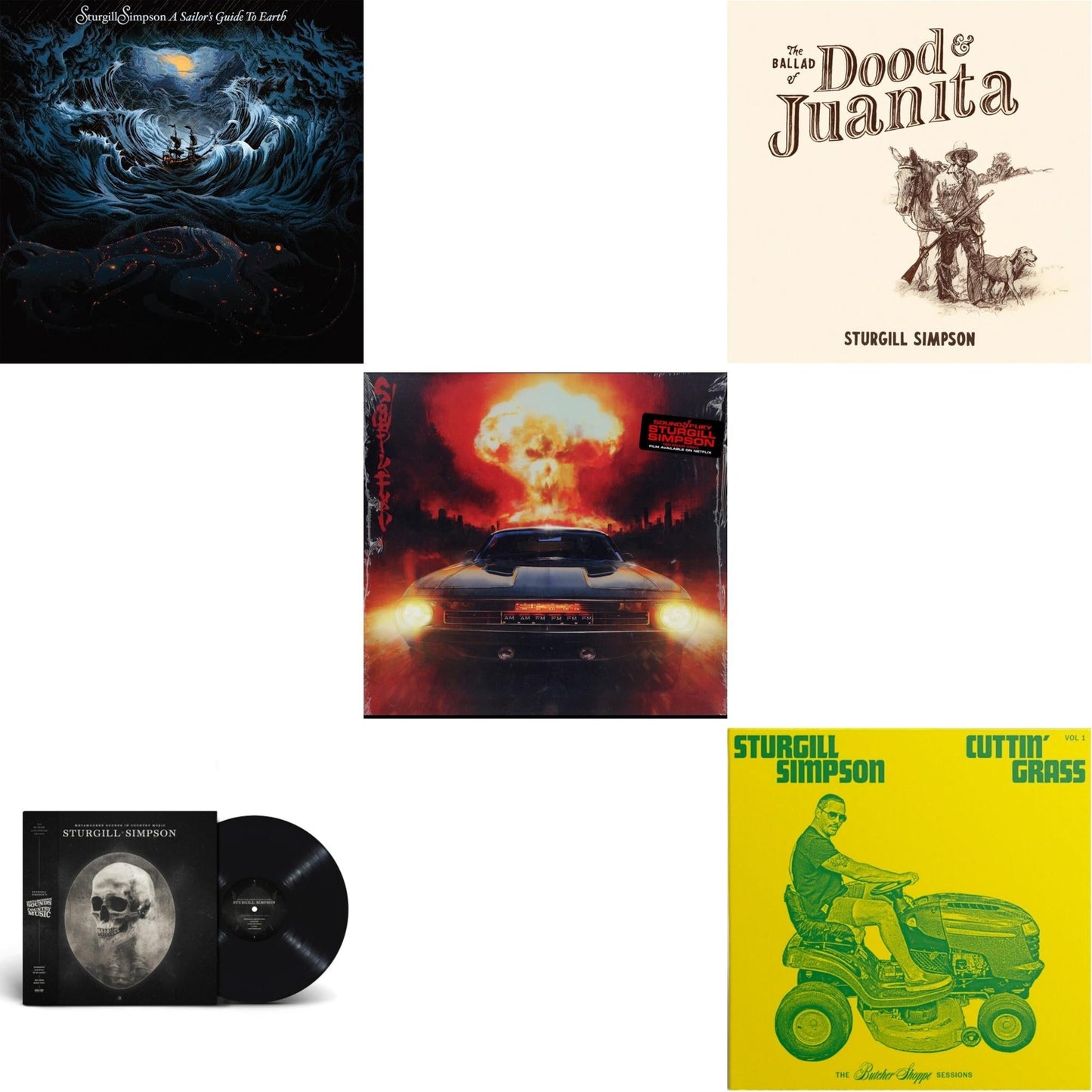 Sturgill Simpson - Sound & Fury & Sailor's Guide To Earth (Clear LP Vinyl) & Metamodern Sounds In Country Music 10 Year Anniversary Edition (180G) & Cuttin' Grass (2LP) & Ballad Of Dood & Juanita