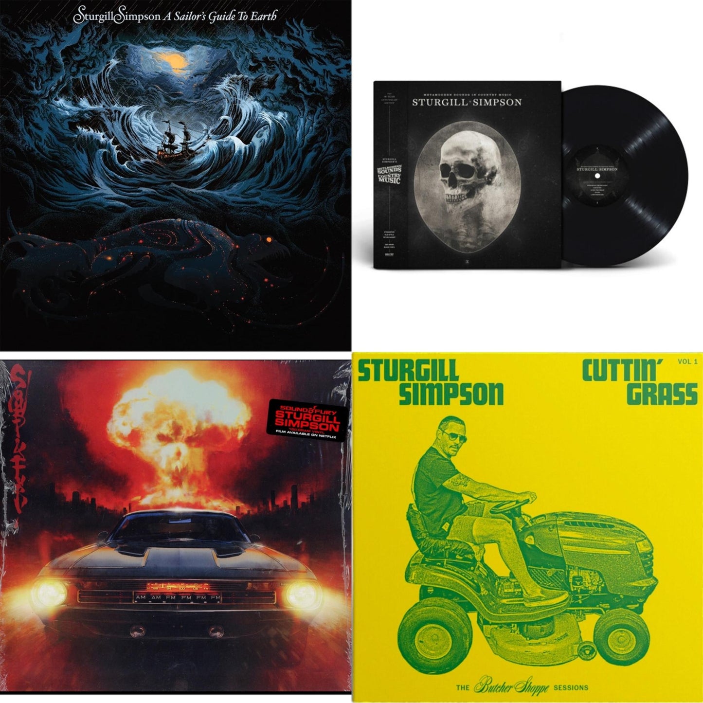 Sturgill Simpson - Sound & Fury & Sailor's Guide To Earth (Clear LP Vinyl) & Metamodern Sounds In Country Music 10 Year Anniversary Edition (180G) & Cuttin' Grass (2LP)