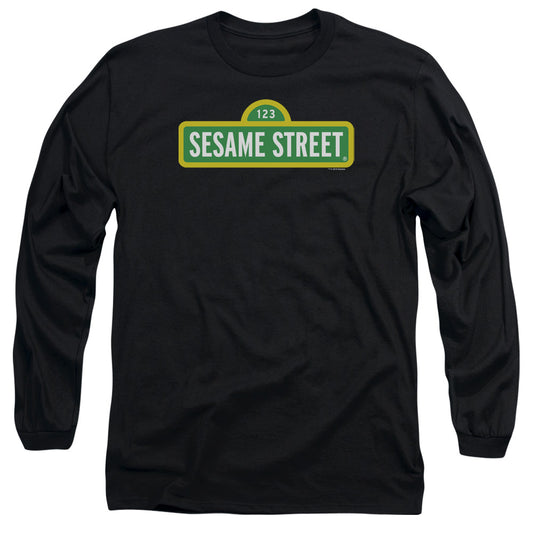 Sesame Street Logo Mens Long Sleeve Shirt Black