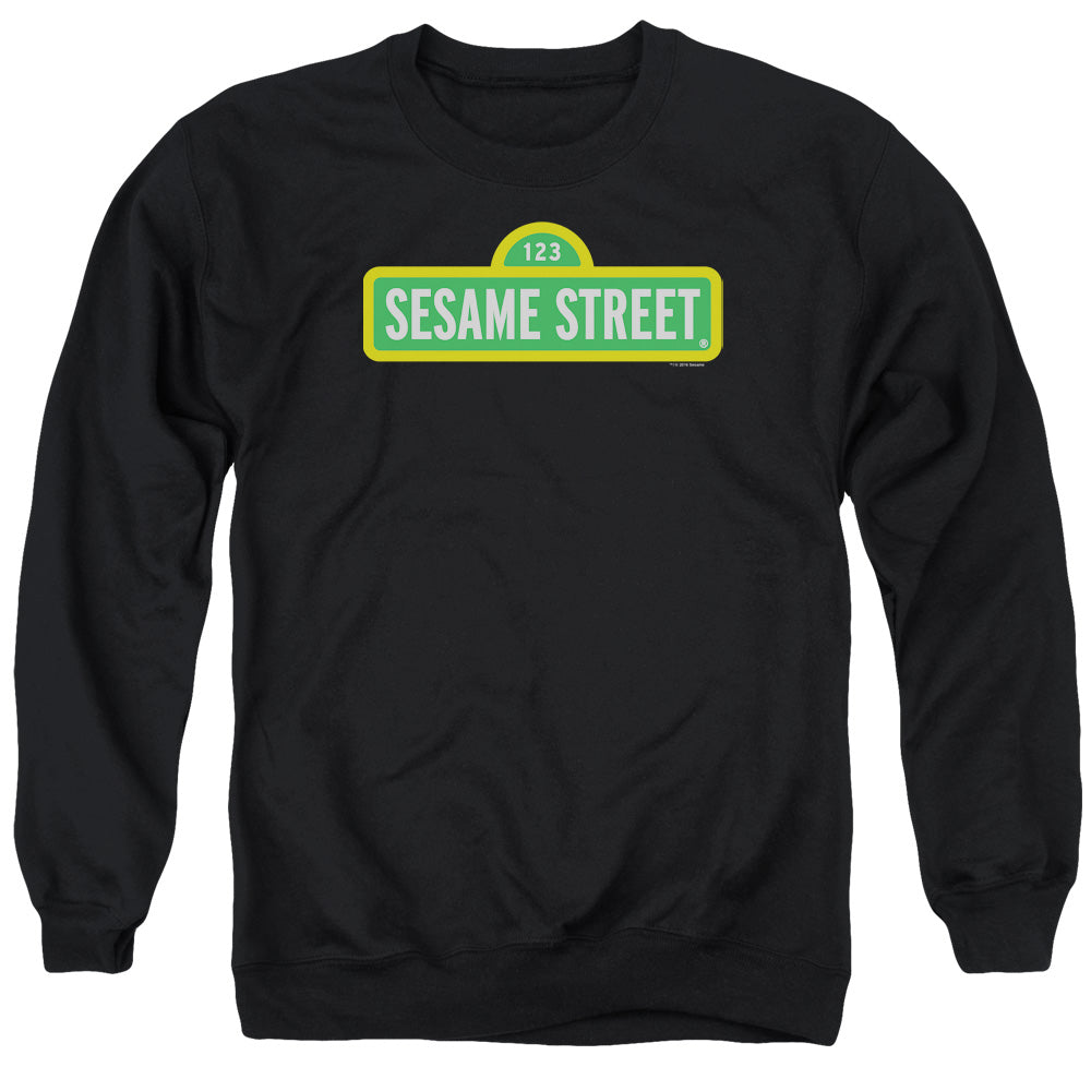 Sesame Street Logo Mens Crewneck Sweatshirt Black